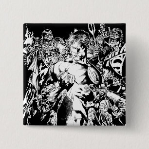 Groene Lantaarn Omringd Vierkante Button 5,1 Cm