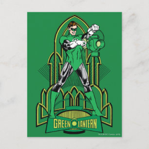 Groene Lantaarn op decoratieve achtergrond Briefkaart