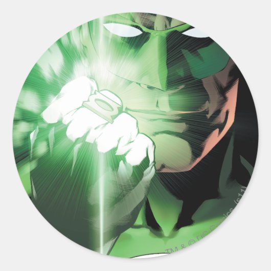 Groene Lantaarn sluiten deksel Ronde Sticker (Voorkant)