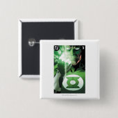 Groene Lantaarn sluiten deksel Vierkante Button 5,1 Cm (Voorkant /achterkant)