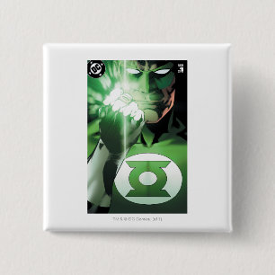 Groene Lantaarn sluiten deksel Vierkante Button 5,1 Cm