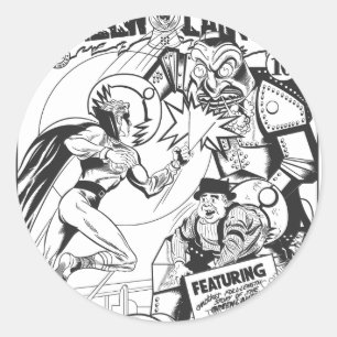 Groene Lantaarn versus de Tovenaar van Odds, Zwart Ronde Sticker
