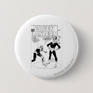 Groene lantaarn verwijdert Ring, Zwart en Wit Ronde Button 5,7 Cm