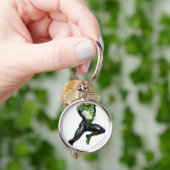 Groene lantaarn - volledig gesmolten, gepompt sleutelhanger (Hand)