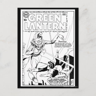 Groene lantaarn vs. clown, zwart en wit briefkaart