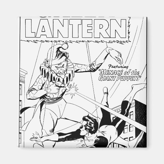 Groene lantaarn vs. clown, zwart en wit magneet (Voorkant)