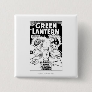 Groene Lantaarn vs. Sinestro, Zwart en Wit Vierkante Button 5,1 Cm