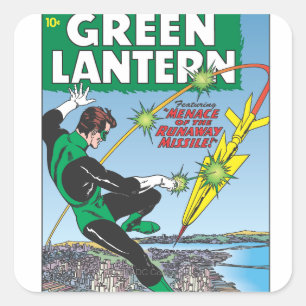 Groene lantaarn - wegwerpraketten vierkante sticker