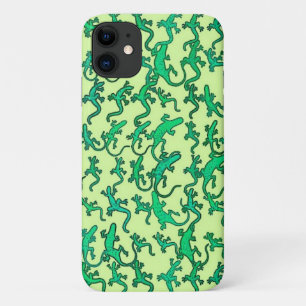 Groene lantaarns op een kalkgroene achtergrond iPhone 11 hoesje