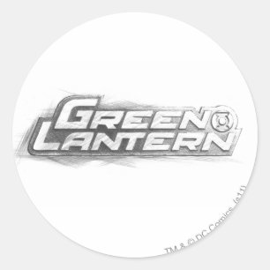 Groene lantaarns tekening ronde sticker