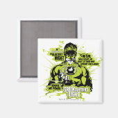 Groene Lantaarntekst Collage - Kleur Magneet (Voorkant / Achterkant)