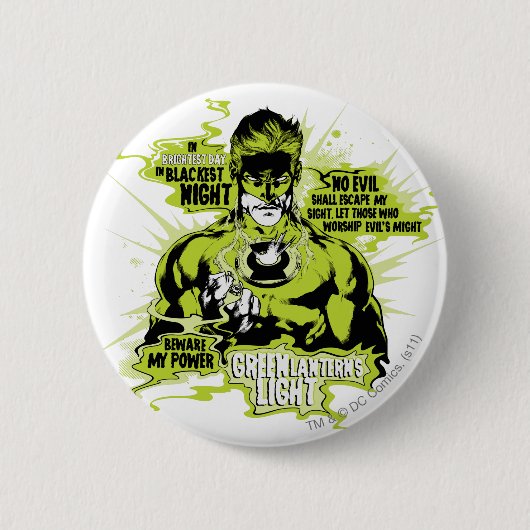 Groene Lantaarntekst Collage - Kleur Ronde Button 5,7 Cm (Voorkant)