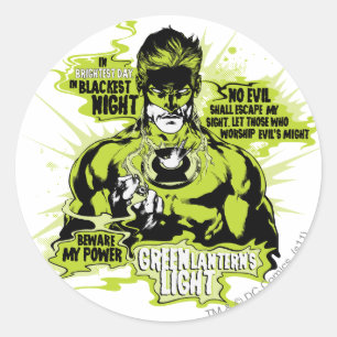 Groene Lantaarntekst Collage - Kleur Ronde Sticker