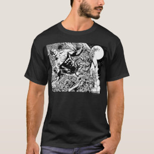 Groene Lantern en de maan - Zwart-wit T-shirt
