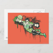 Groene lantern Graffiti Character Briefkaart (Voorkant / Achterkant)