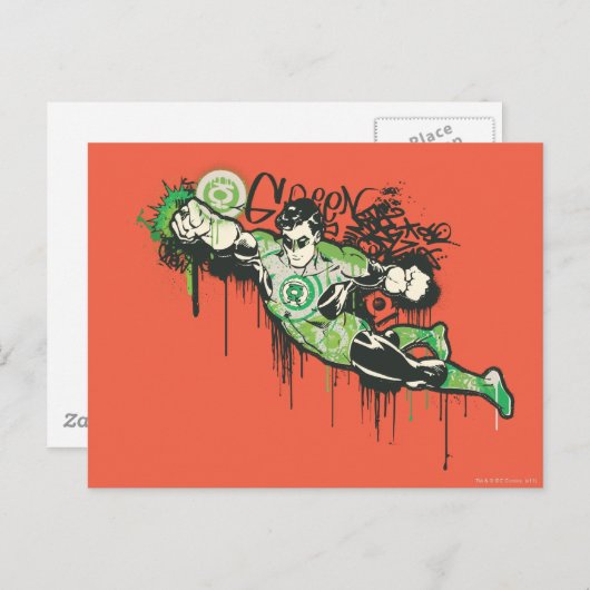 Groene lantern Graffiti Character Briefkaart (Voorkant / Achterkant)