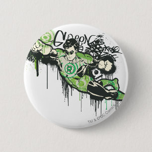 Groene lantern Graffiti Character Ronde Button 5,7 Cm