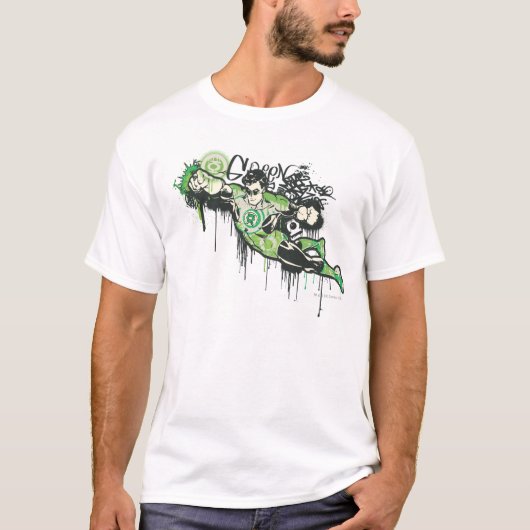 Groene lantern Graffiti Character T-shirt (Voorkant)
