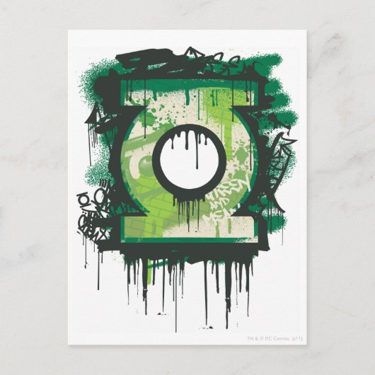 Groene Lantern Graffiti-symbool Briefkaart (Voorkant)