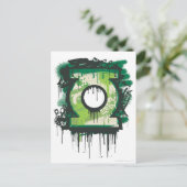 Groene Lantern Graffiti-symbool Briefkaart (Staand voorkant)
