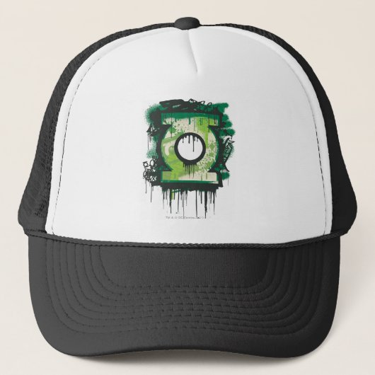 Groene Lantern Graffiti-symbool Trucker Pet (Voorkant)