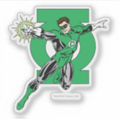 Groene Lantern met Logo Achtergrond Sticker (Voorkant)