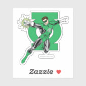 Groene Lantern met Logo Achtergrond Sticker (Vel)