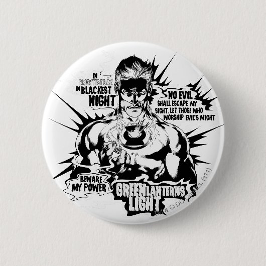 Groene lantern Text Collage Ronde Button 5,7 Cm (Voorkant)