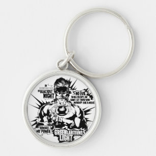 Groene lantern Text Collage Sleutelhanger