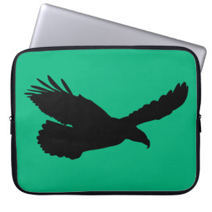 Groene laptophoes met wieltjes - tekst laptop sleeve