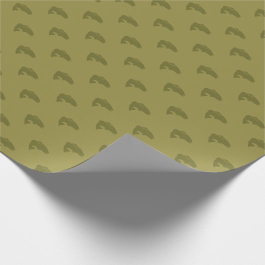 Groene largemouth Bass Fish | Achtergrond kleur Cadeaupapier (Hoek)