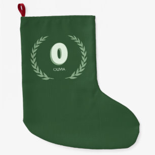 Groene Lauwerierkrans Letter O Monogram Grote Kerstsok