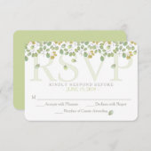 Groene Leaf Eenvoud RSVP 3.5x5 Behuizing Kaart (Voorkant / Achterkant)