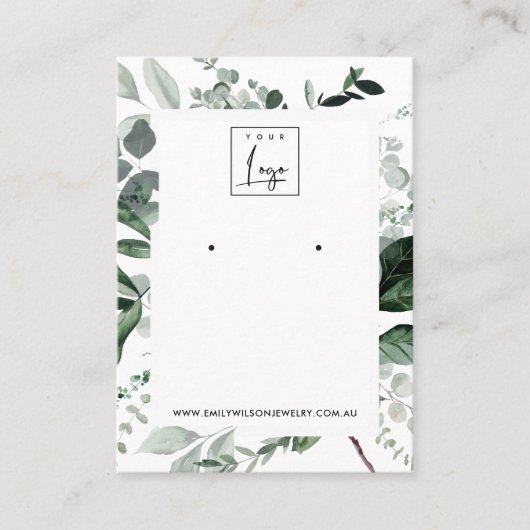 Groene Leafy Lijst fauna die Logo voor beeldweerga Visitekaartje (Voorkant)