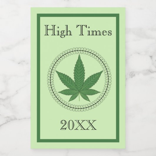 Groene leder met onkruideniersbuis - Aangepaste st Voedselcontainer Etiket (Enkel label)