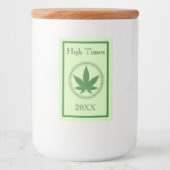 Groene leder met onkruideniersbuis - Aangepaste st Voedselcontainer Etiket (Voorkant)