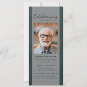 Groene Lederen Foto Begrafenis Digitale Editie Kaart (Voorkant)