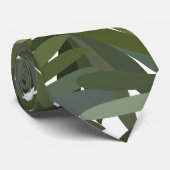 Groene lederen patroon stropdas (Opgerold)