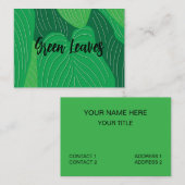 Groene lederen patroon visitekaartje (Voorkant / Achterkant)