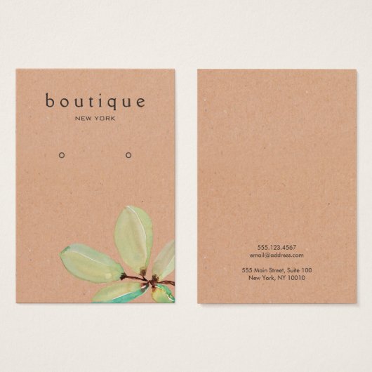 Groene lederen tak die DisplayCard verdient Visitekaartje (Voorkant /achterkant)