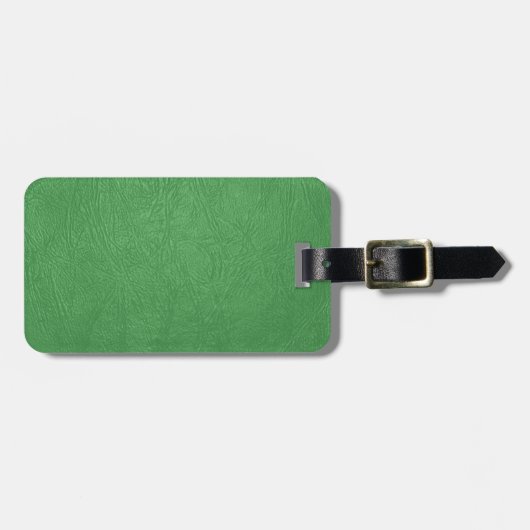 groene ledertextuur bagagelabel (Voorkant horizontaal)