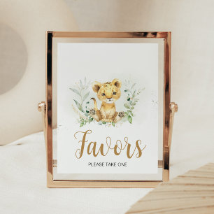 Groene Leeuw Baby shower Favorieten Poster