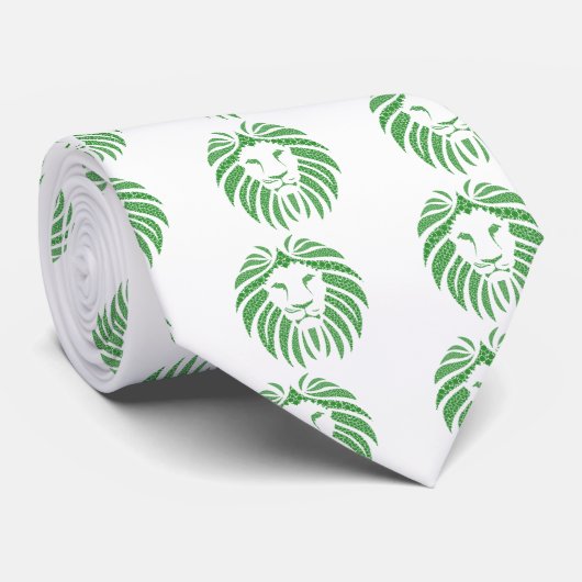 Groene Leeuw Hoofd Stropdas (Opgerold)