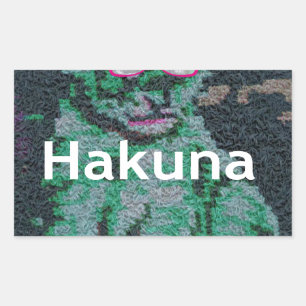 Groene leeuw met roze bril "Hakuna Matata" Art Rechthoekige Sticker