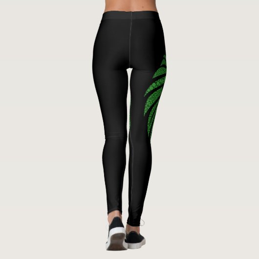 Groene leeuwenkop op elke kleur Leggings (Achterkant)