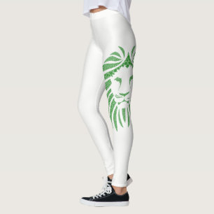 Groene Leeuwenkop op elke kleur Leggings
