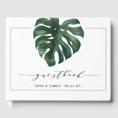 Groene lef Monstera Wedding Guest Book Gastenboek (Voorkant)