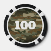 Groene leger camo aangepaste casino poker chips (Achterkant)