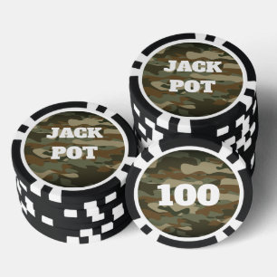 Groene leger camo aangepaste casino poker chips