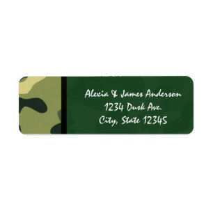 Groene leger camouflage Camo adreslabels Etiket